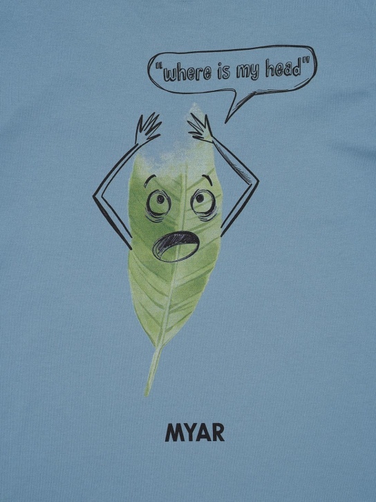 Myar: T-shirt in jersey di cotone riciclato - Celeste - kids-girls_1 | Luisa Via Roma