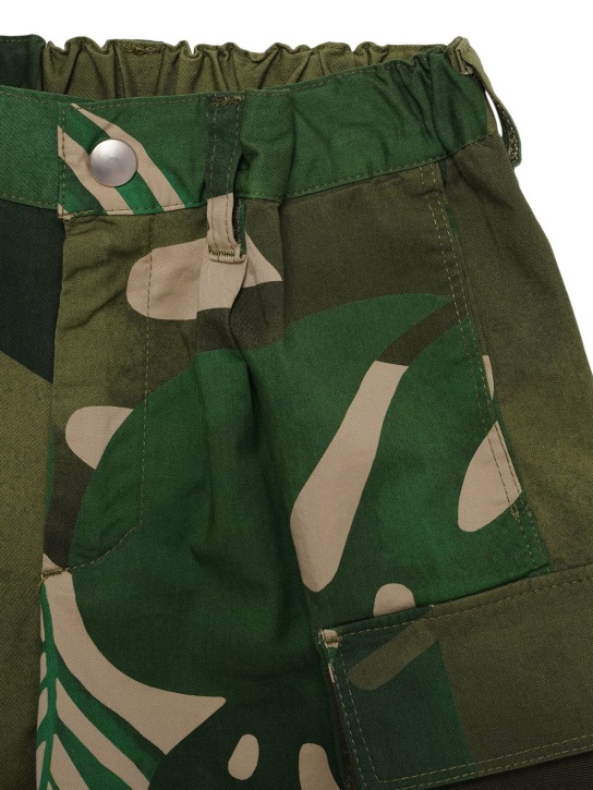 Myar: 棉质华达呢工装短裤 - 深绿色 - kids-girls_1 | Luisa Via Roma