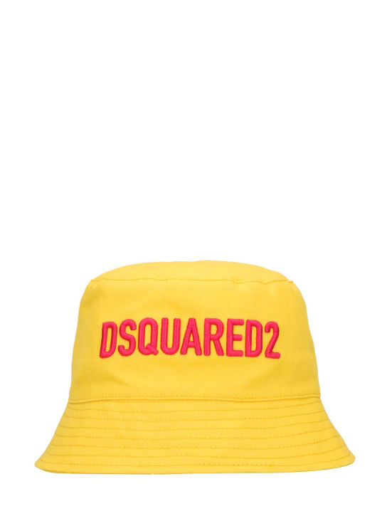 Dsquared2: Cotton gabardine bucket hat - Yellow - kids-girls_0 | Luisa Via Roma