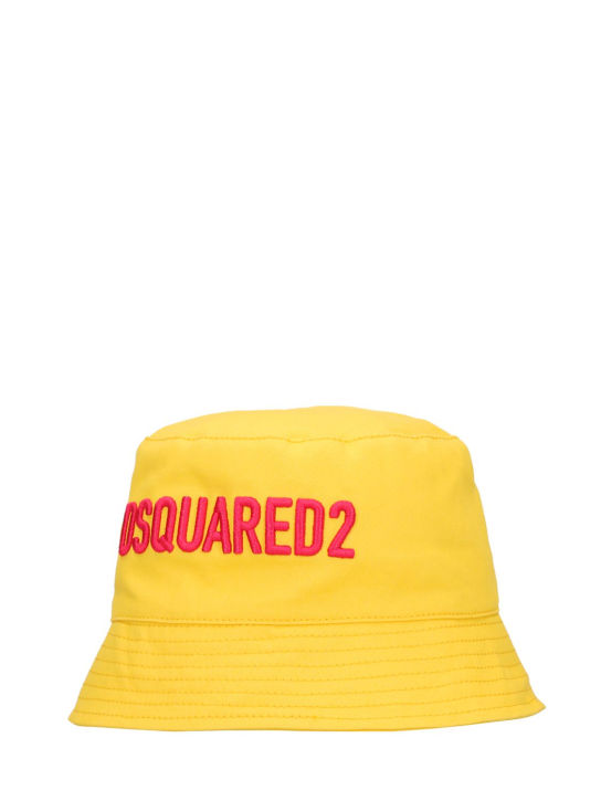 Dsquared2: Cotton gabardine bucket hat - Yellow - kids-girls_1 | Luisa Via Roma