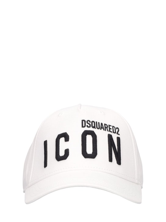 Dsquared2: Cotton gabardine baseball cap w/ logo - Beyaz - kids-boys_0 | Luisa Via Roma