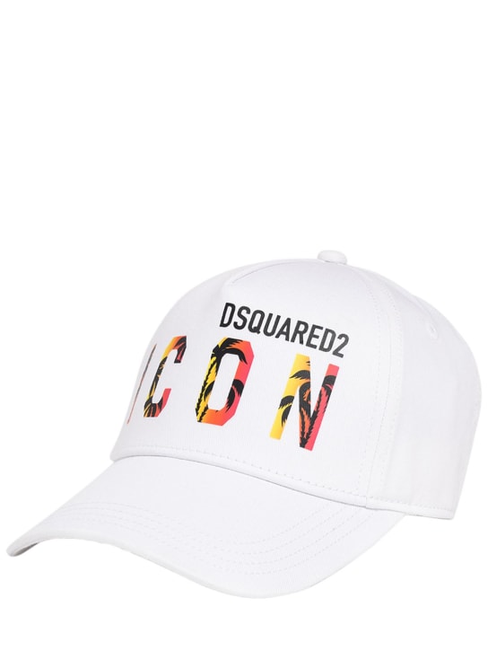 Dsquared2: Cotton gabardine baseball cap w/ logo - White - kids-girls_1 | Luisa Via Roma