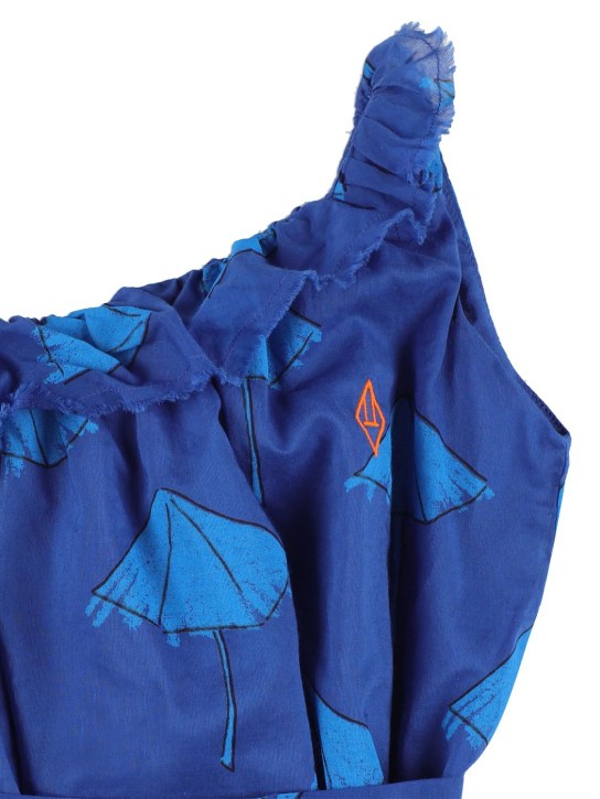 The Animals Observatory: Vestito in cotone stampato - Blu - kids-girls_1 | Luisa Via Roma