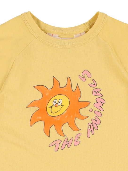 The Animals Observatory: BEDRUCKTES KLEID AUS BAUMWOLLJERSEY - Gelb - kids-girls_1 | Luisa Via Roma