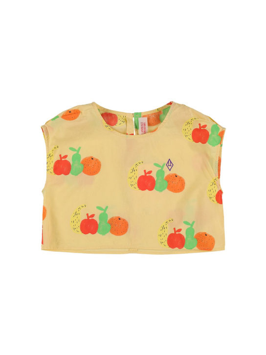 The Animals Observatory: Crop top in cotone con stampa - Giallo - kids-girls_0 | Luisa Via Roma