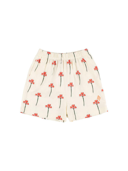 The Animals Observatory: Shorts de jersey de algodón estampado - Blanco - kids-girls_0 | Luisa Via Roma