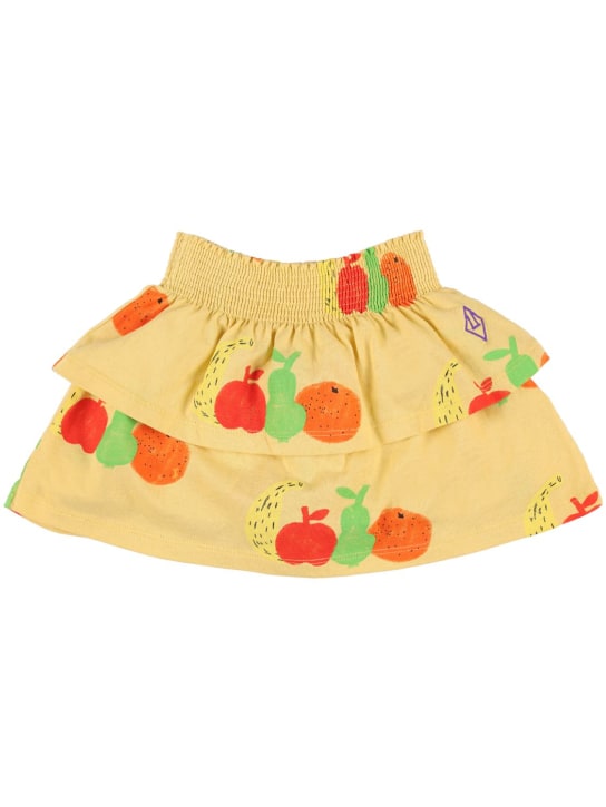 The Animals Observatory: 水果印花棉质平纹针织半身裙 - 黄色 - kids-girls_0 | Luisa Via Roma