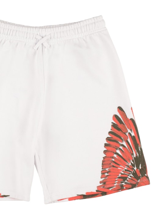 Marcelo Burlon County Of Milan: Wings コットンスウェットショートパンツ - ホワイト - kids-boys_1 | Luisa Via Roma