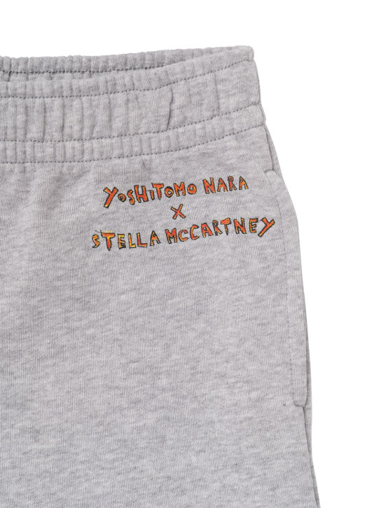 Stella McCartney Kids: Shorts in felpa di cotone organico - Grigio - kids-girls_1 | Luisa Via Roma
