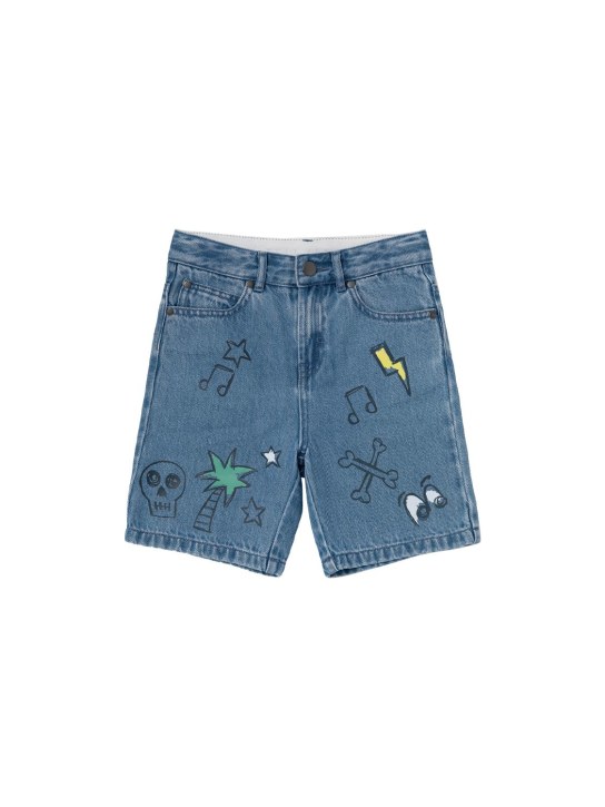 Stella McCartney Kids: オーガニックコットンデニムショートパンツ - デニム - kids-girls_0 | Luisa Via Roma