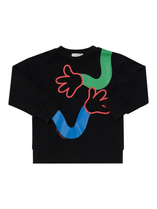 Stella McCartney Kids: SWEATSHIRT UND SHORTS AUS BIO-BAUMWOLLE - Schwarz - kids-girls_1 | Luisa Via Roma