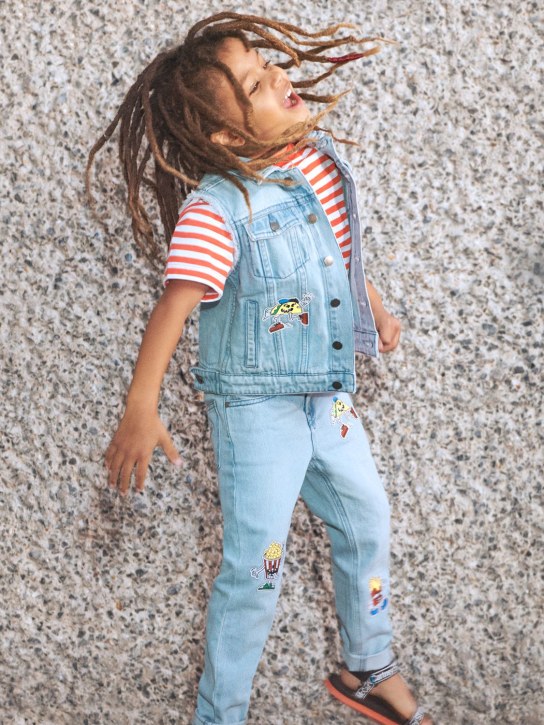 Stella McCartney Kids: WESTE AUS BIO-BAUMWOLLDENIM MIT PATCHES - Denim - kids-boys_1 | Luisa Via Roma