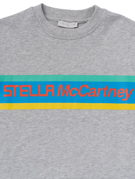 Stella McCartney Kids: Sudadera de algodón orgánico con logo - Gris - kids-boys_1 | Luisa Via Roma