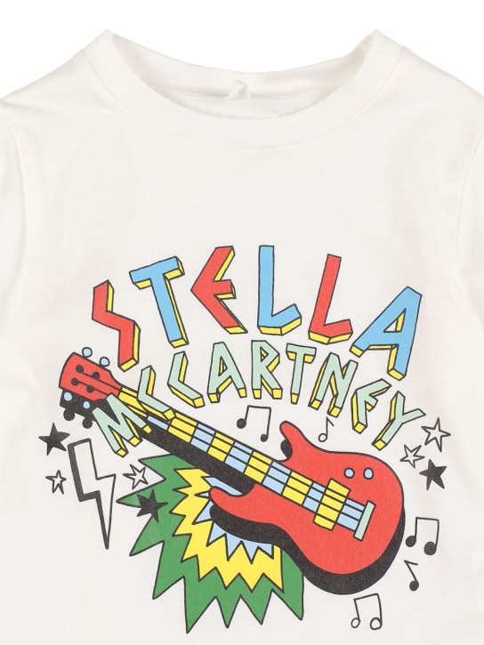 Stella McCartney Kids: T-shirt in cotone organico con stampa - Bianco - kids-boys_1 | Luisa Via Roma