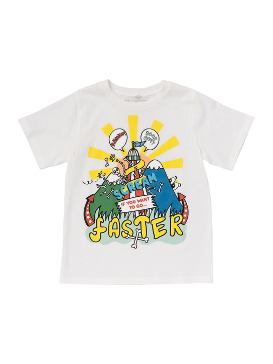 Stella McCartney Kids: T-SHIRT AUS BIO-BAUMWOLLE MIT DRUCK - Weiß - kids-boys_0 | Luisa Via Roma