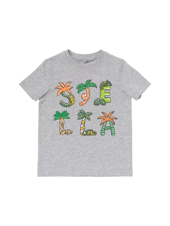 Stella McCartney Kids: T-SHIRT AUS BIO-BAUMWOLLE MIT DRUCK - Grau - kids-boys_0 | Luisa Via Roma