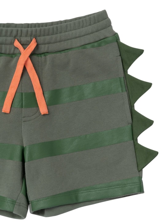Stella McCartney Kids: オーガニックトコットンスウェットショートパンツ - グリーン - kids-boys_1 | Luisa Via Roma