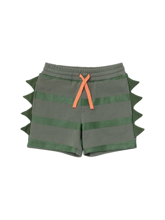 Stella McCartney Kids: オーガニックトコットンスウェットショートパンツ - グリーン - kids-boys_0 | Luisa Via Roma