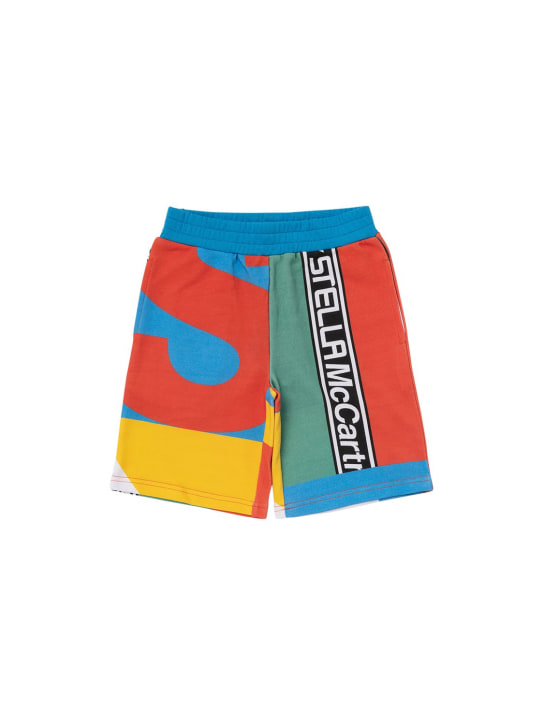 Stella McCartney Kids: Shorts in felpa di cotone organico - Multicolore - kids-boys_0 | Luisa Via Roma