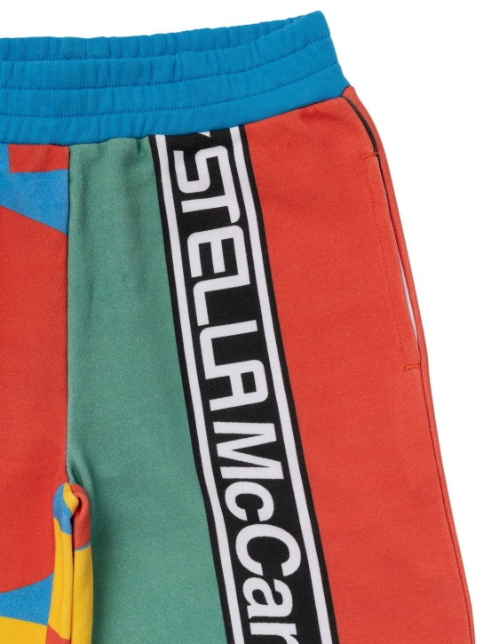 Stella McCartney Kids: Shorts in felpa di cotone organico - Multicolore - kids-boys_1 | Luisa Via Roma