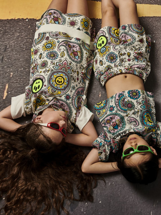 Barrow: Printed cotton poplin cropped shirt - Multicolor - kids-girls_1 | Luisa Via Roma