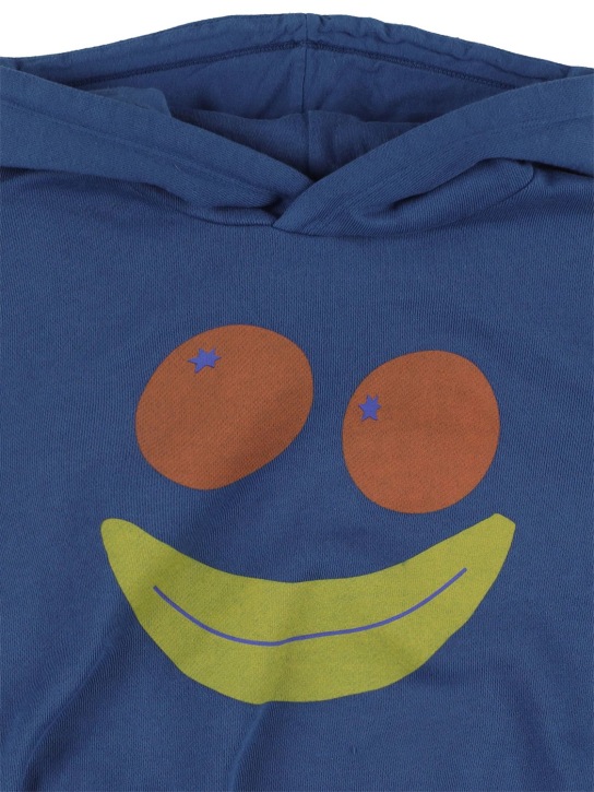 Tiny Cottons: Printed organic cotton sweatshirt hoodie - Navy - kids-girls_1 | Luisa Via Roma