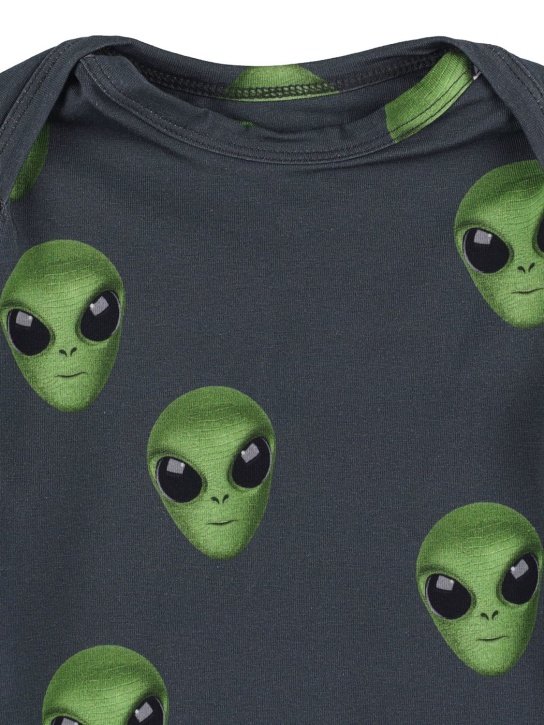 Snurk: Aliens print organic cotton romper - Navy - kids-boys_1 | Luisa Via Roma