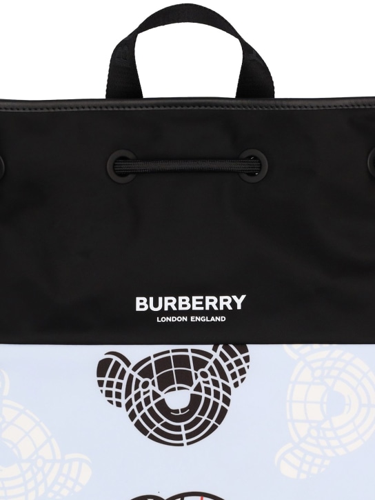 Burberry: Bear print nylon backpack - Blu Chiaro/Nero - kids-girls_1 | Luisa Via Roma