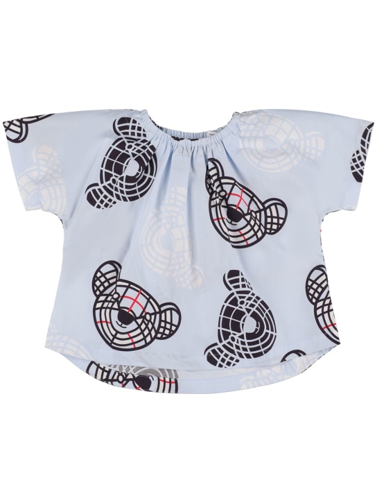 Burberry: BEDRUCKTES T-SHIRT AUS BAUMWOLLJERSEY - Hellblau - kids-girls_0 | Luisa Via Roma