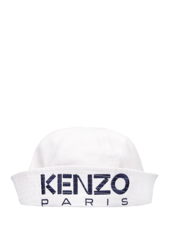Kenzo Paris: Logo刺绣棉质水手帽 - men_0 | Luisa Via Roma