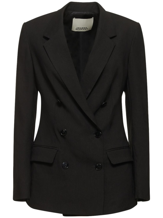 Isabel Marant: Chaqueta de lino - Negro - women_0 | Luisa Via Roma