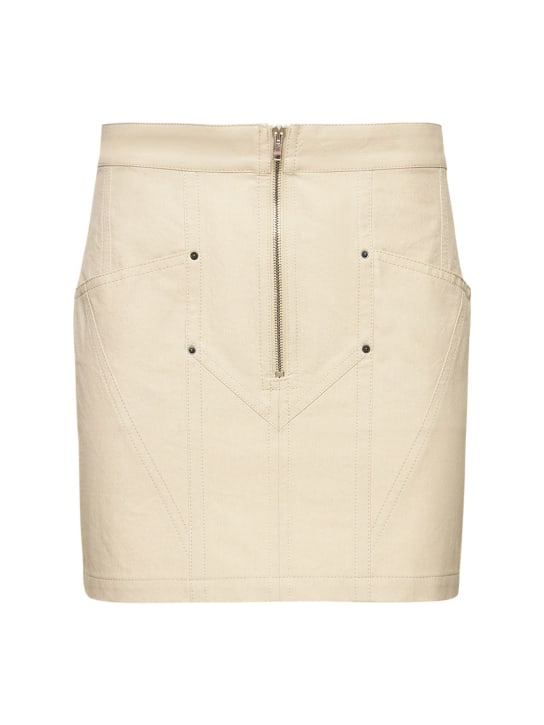 Isabel Marant: Jupe courte en coton Teller - Beige - women_0 | Luisa Via Roma