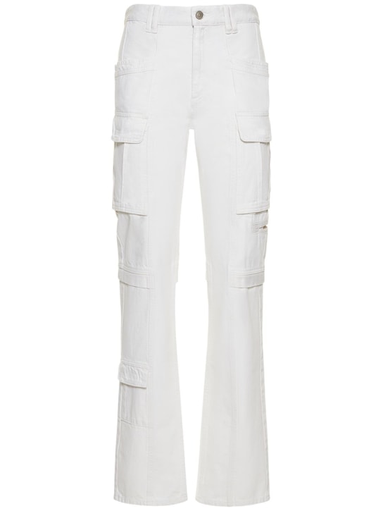 Isabel Marant: Vokayo棉质工装裤 - 白色 - women_0 | Luisa Via Roma