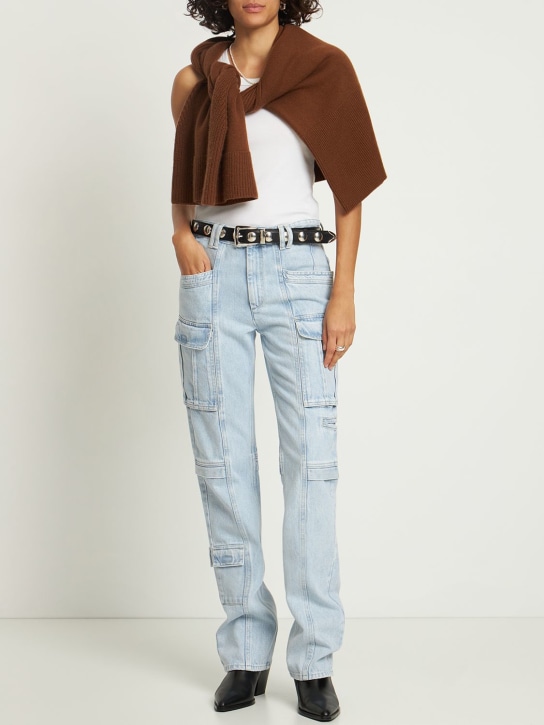 Isabel Marant: Vokayo コットンカーゴパンツ - ライトブルー - women_1 | Luisa Via Roma