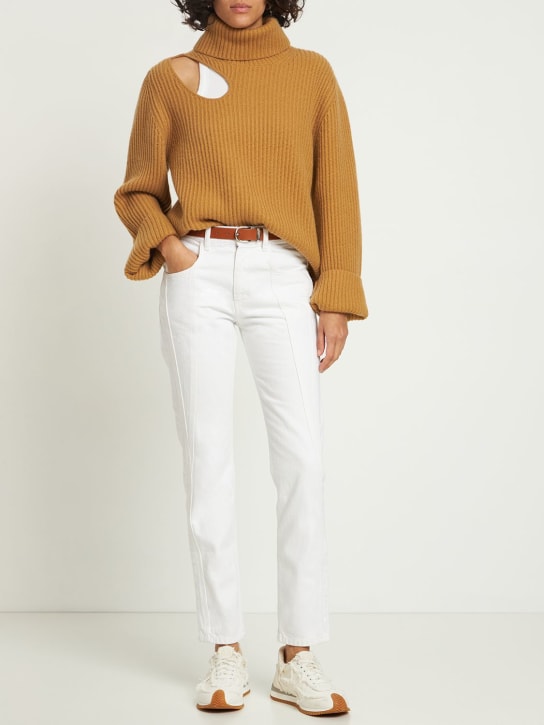 Isabel Marant: Vikira棉质牛仔裤 - 白色 - women_1 | Luisa Via Roma