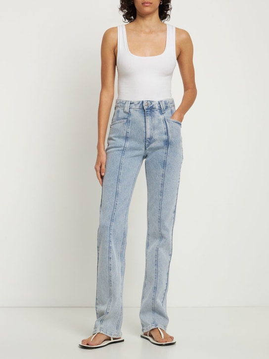 Isabel Marant: Vokayae stretch cotton denim pants - Blue - women_1 | Luisa Via Roma