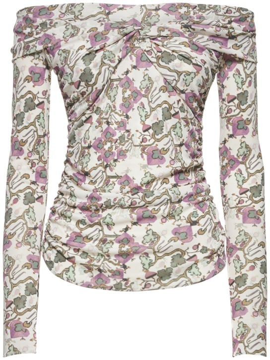Jiler printed jersey silk viscose top - Thumbnail 1
