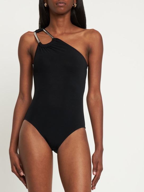 Michael Kors Collection: Stretch jersey one shoulder swimsuit - Black - women_1 | Luisa Via Roma