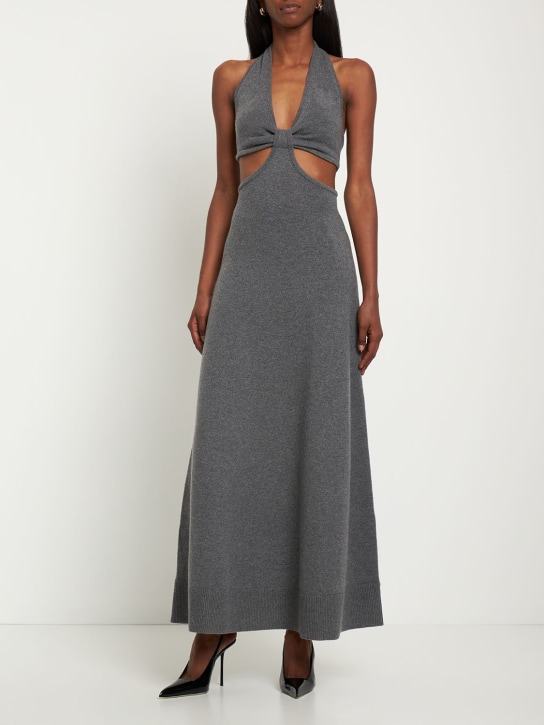 Michael Kors Collection: Vestito in maglia di cashmere con cutout - Grigio - women_1 | Luisa Via Roma