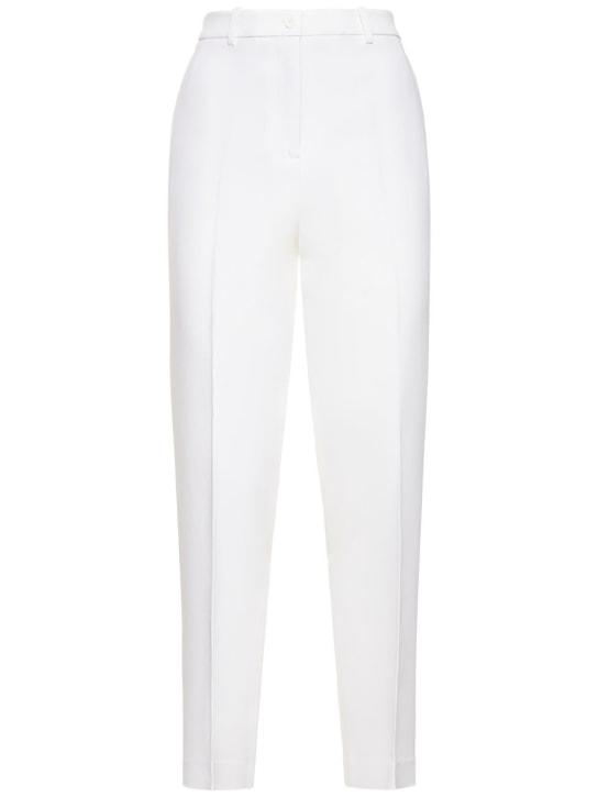 Michael Kors Collection: Serge mid waist straight pants - White - women_0 | Luisa Via Roma