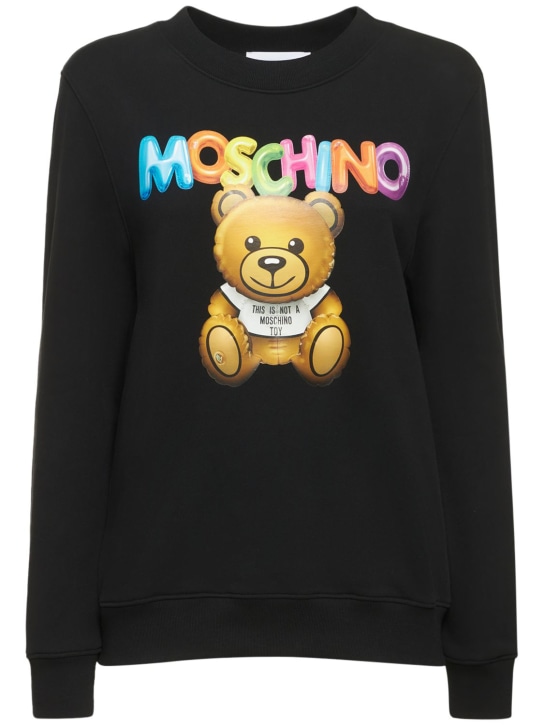 Moschino: Teddy Bear ジャージースウェットシャツ - women_0 | Luisa Via Roma