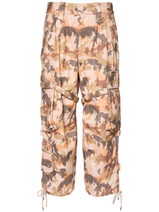 Isabel Marant: Elore迷彩印花棉质工装裤 - 米黄色 - women_0 | Luisa Via Roma