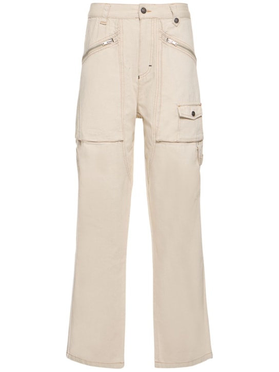 Isabel Marant: Pantalon en coton mélangé Paciane - Écru - women_0 | Luisa Via Roma