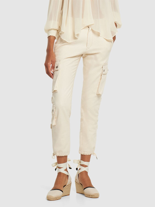 Isabel Marant: 85mm Alfafi-GZ canvas & rope espadrilles - Ecru/Black - women_1 | Luisa Via Roma
