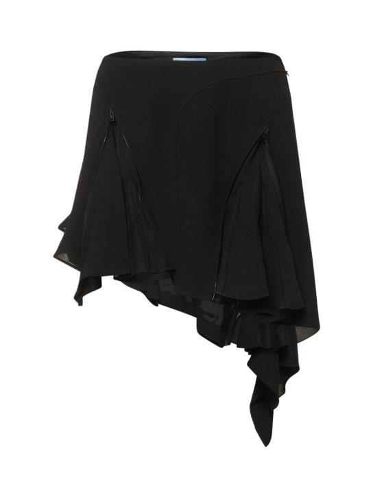 MUGLER: Asymmetrischer Minirock aus Cady - Schwarz - women_0 | Luisa Via Roma