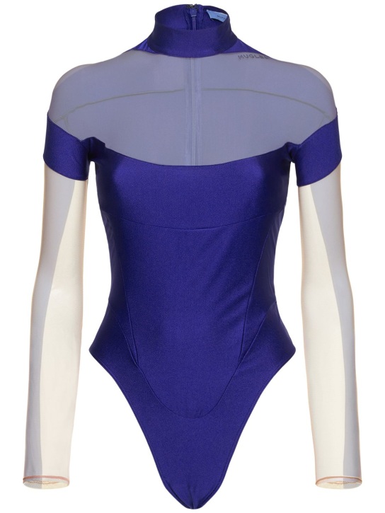 Lvr exclusive jersey & tulle bodysuit - MUGLER - Women