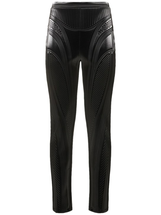 Leggings Con Staffa In Nylon Lucido Per Danza E Ginnastica, Colore Nero, Taglia 9-10 Anni - Morbidi E Comodi - 4