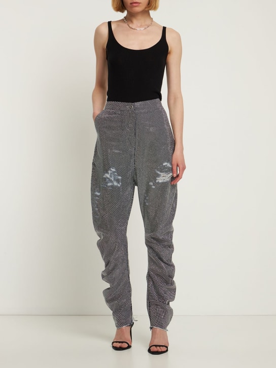 JW Anderson: Pantalones de algodón con tachuelas - Plata - women_1 | Luisa Via Roma
