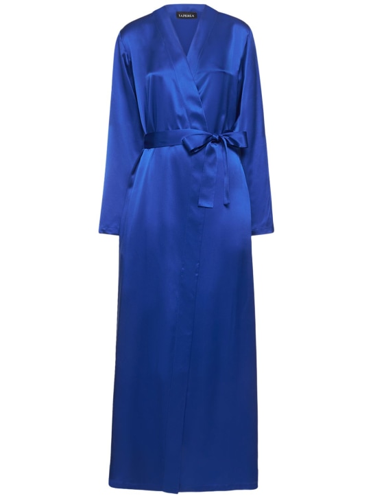 La Perla: Long satin silk robe - women_0 | Luisa Via Roma