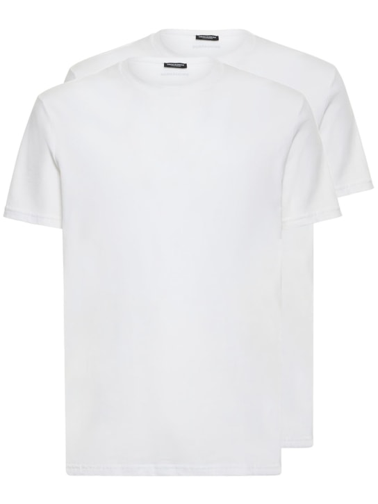Dsquared2: 코튼 저지 티셔츠 2개 - men_0 | Luisa Via Roma
